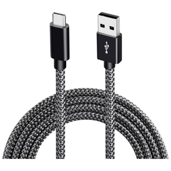 USB-C–USB 2.0 -kaapeli, 3A pikalataus, 2 metriä, musta