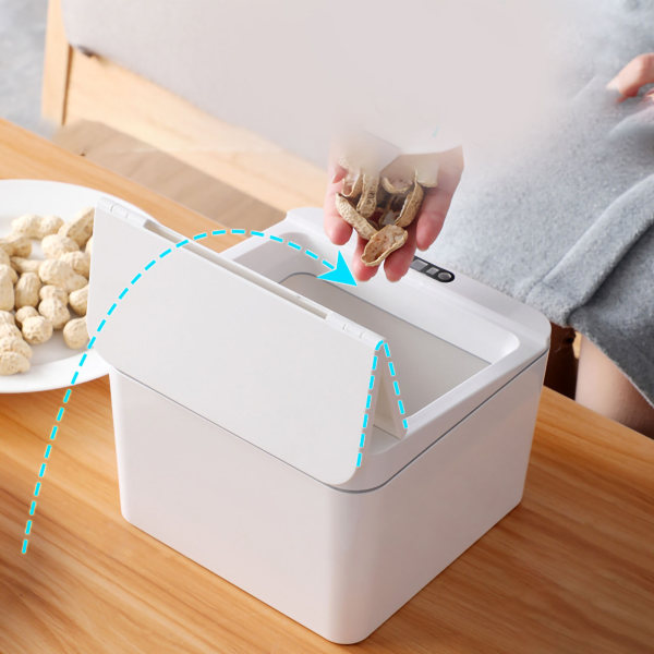 Smart Sensor avfallsdunk - Multifunktionell elektrisk induktionsbehållare - Desktop/bil - Vit