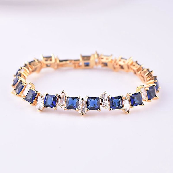 Damearmbånd Guldbelagt/platin Cubic Zirconia, hvid