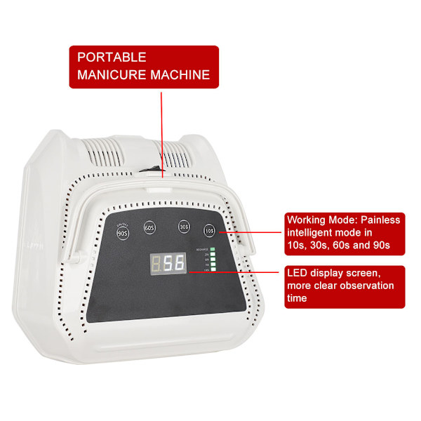 72W neglelakk herdelampe, oppladbar LED digital display neglelakk neglelakk tørkelampe US-plugg 110~240V