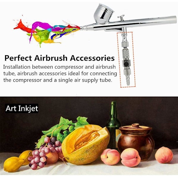 Snabbkoppling för airbrush, 4 x 1/8\" hane-hona kopplingar för anslutning av airbrush luftkompressor
