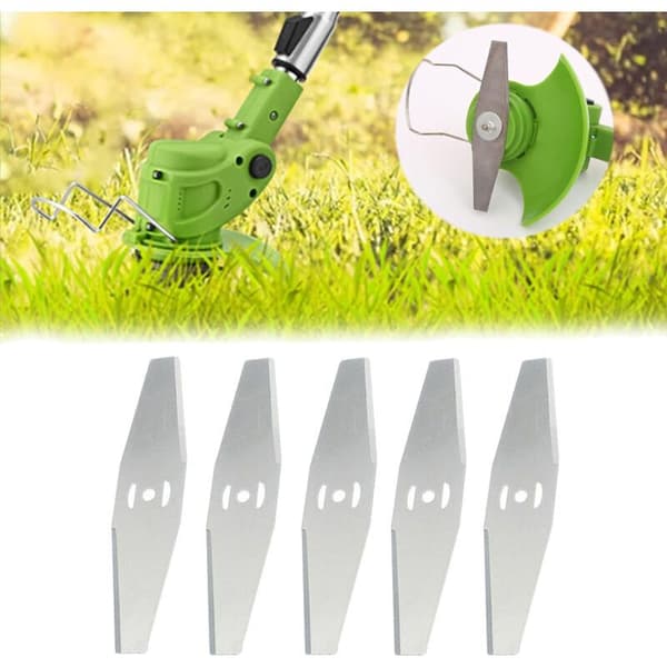 CHOYCLIT Ersättningsblad för sladdlös grästrimmer, metallblad, silver, 5 delar