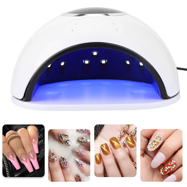 72W LED UV-nagellampa Gel nagellack torktumlare Snabbtorkande nagelkonstmaskin 100-240VEU-kontakt