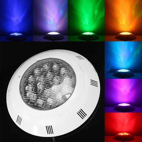 7 Färger 24V 18W LED RGB Pool Ljusstark Lampa /Fjärrkontroll