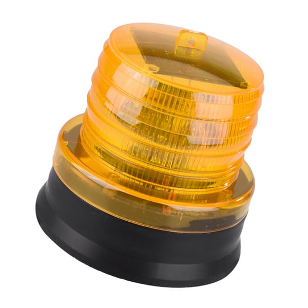 2V Solar Blinkende Strobe Beacon Nød-LED Advarselslys Bil Auto Lampe Gul