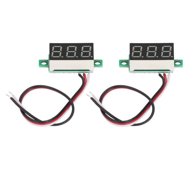 2 st Digital Voltmeter Spänningsmätare 3 Trådar 0.36in Grön LED-display DC0.00V‑30.0V