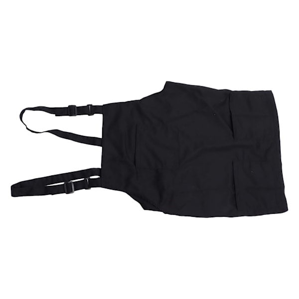Kök Förkläde Svart Förkläde Polyester Fickor Justerbar Rem Unisex Förkläde för Hem Kommersiell Kaffebutik Restauranger