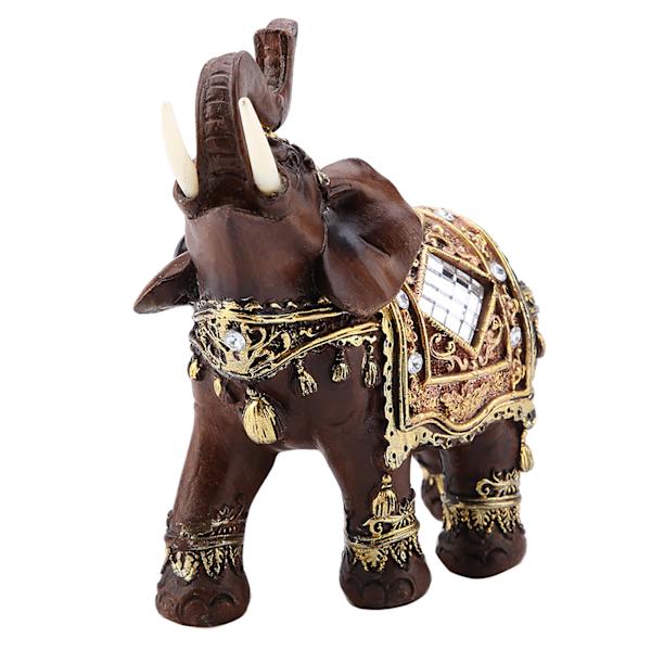 Lucky Feng Shui Wood Grain Elefant Statue Skulptur Rigdom Figur Gave Home Decoration (L)