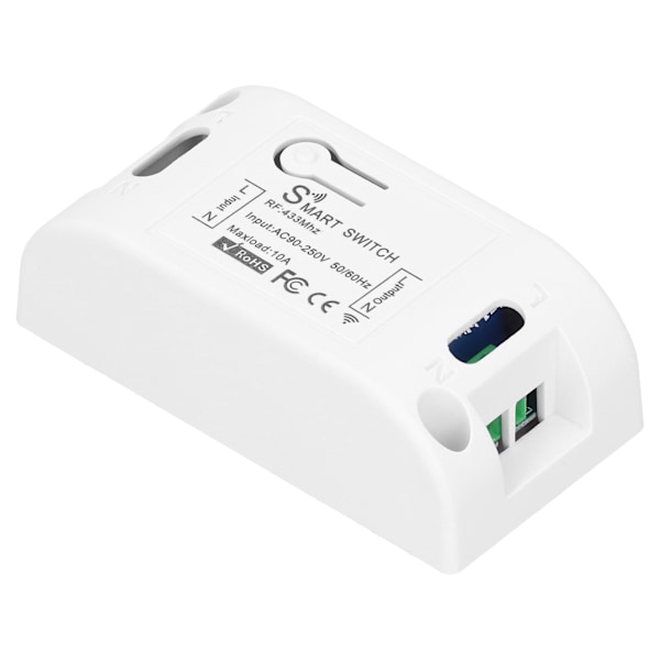 Trådløs fjernkontrollbryter mottaker 1CH relékontroller for hjem hotell lampe 90‑250V