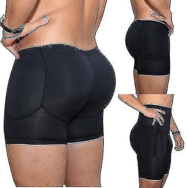 Förbättrade herrars booty vadderade underkläder för rumpa och höft XL svart