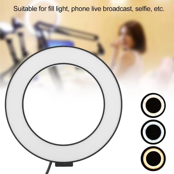 LED Ring Light Fyldlys Lampe Fotografisk Udstyr til Telefon Live Broadcast Selfie 16cm16cm