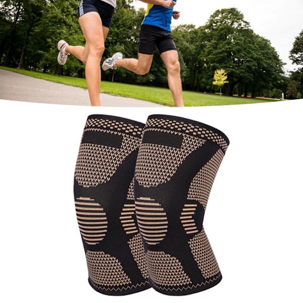 1 par elastiska stickade knäskydd - andningsbara, bekväma nylon- och silikonskydd för cykling - bokstavstryckt typ XL