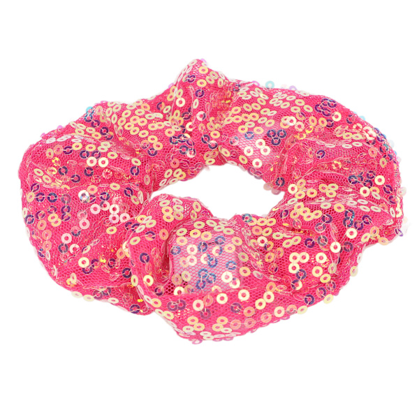 5 st LED paljetterade Scrunchies Lighting Glow Portable Elastics Hårband Scrunchy för jul Mörkröd