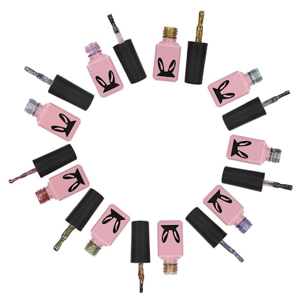 9 st Nail Gel Professionell Färgglad Nagellack Lim Set UV LED Manikyr Art Gel