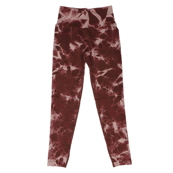 Naisten korkeavyötäröiset saumattomat treenileggingsit Tie Dye hengittävä takapuolen nosto kuntosali jooga housut tummanruskea S