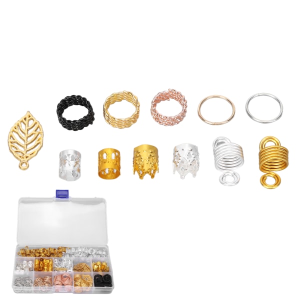 200 stk Hårfletteperler DIY Dreadlocks Hårrørmansjetter Perler Hårtilbehør til hårklipsdekorasjon