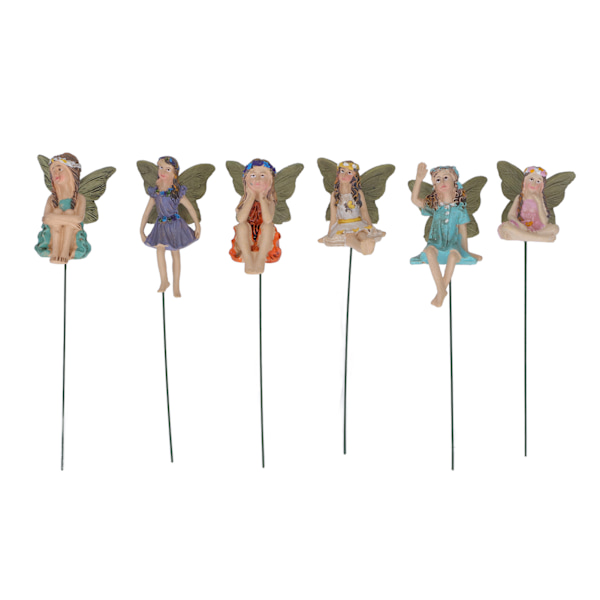 6 stk Fairy Figure Miniature Fairy Elf Statue Mini Have Yard Mikro Landskab Urtepotte dekoration