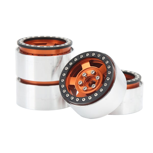 4 kpl RC-pyörän vanteet 1,9 tuuman metalliset vaihtoehtoiset RC-auton pyörät SCX10 90046 AXI 03007 TRX4 REDCAT MST 1/10 RC-autoon oranssi