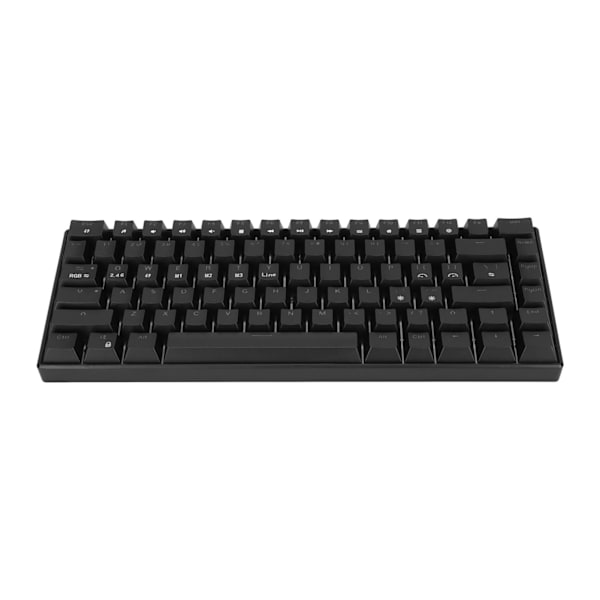 Mekanisk tastatur 82 tast RGB 3 forbindelsestilstande Sort ergonomisk layout Computer tastatur til kontor 5V DC Brun switch