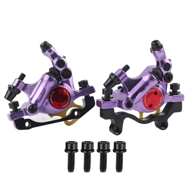 HB-100 Cykel Aluminiumlegering Hydraulisk Skivbroms Set Fram Bak för Mountain Road Bicycle Purple