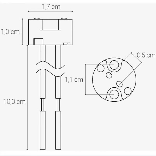 10x Gu5.3 och MR16 Sockets med 12V Kabel - Perfekt för LED och Halogen Spotlights