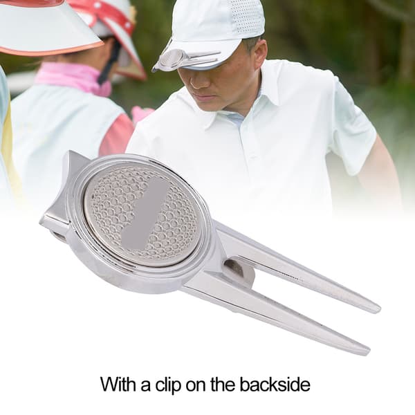 Stilig golfverktøy i sinklegering med magnetisk ballmarkør (D103 Sølv)