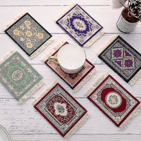 Retro-tyylisen Persian Mini-kudottu Matto - Kupin, Kannettavan Tietokoneen ja Hiiren Alusta J