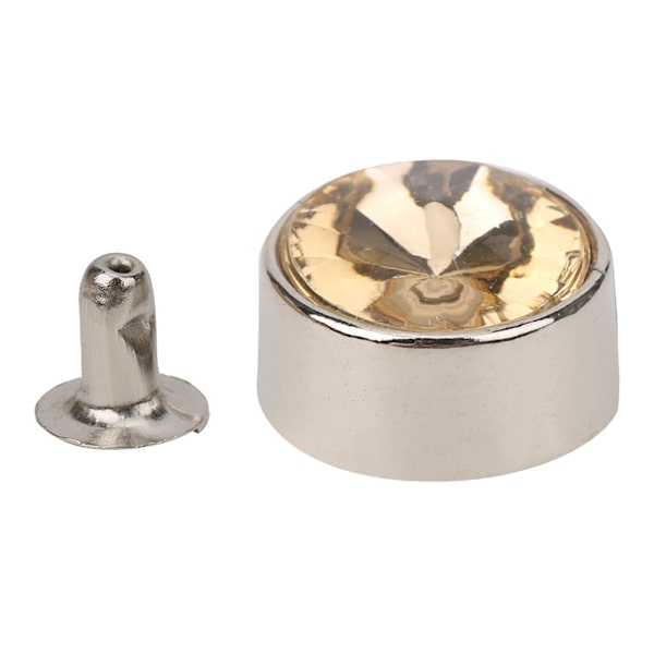20 stk naglepynt runde legering DIY sko klær vesker dekorasjon med 20 stk skiver 12mm krystall gul