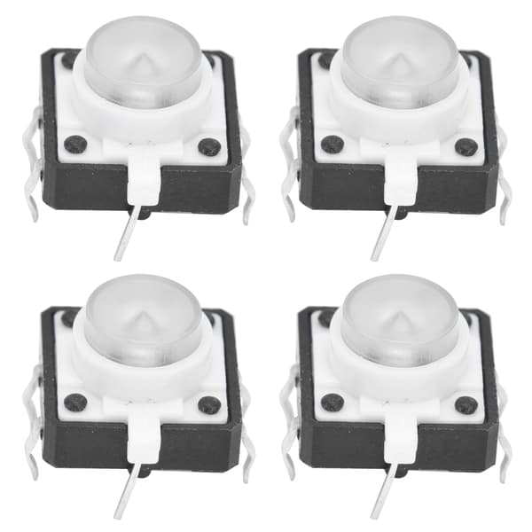 20 STK 12x12x7,3 mm taktil trykknappbryter LED momentan taktil trykknappbryter Hvit