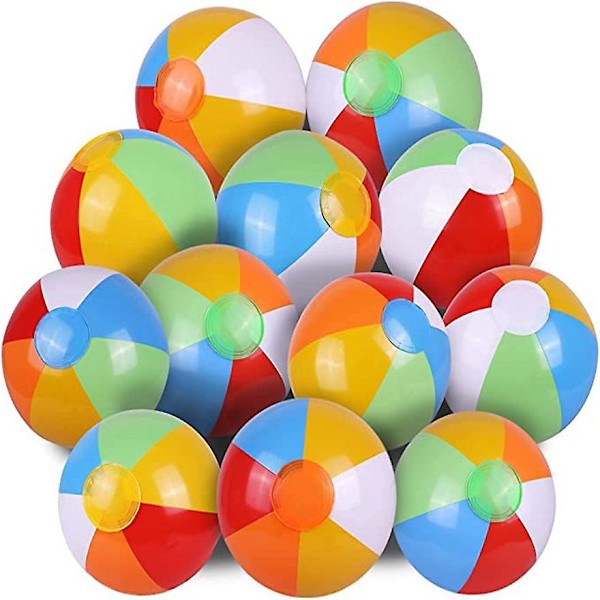Strandbold (6 stk.) inkluderer 6 oppustelige strandbolde i 40 cm, strandbolde til poolparty