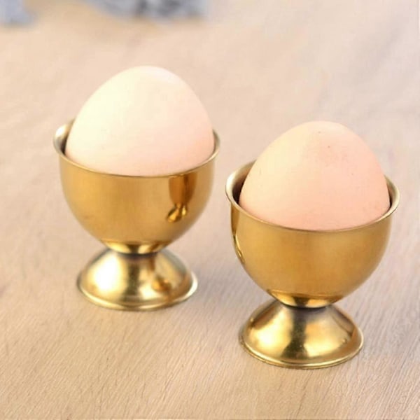 4 Deler Eggbrett i Rustfritt Stål Eggestativ Harde Myke Kokte Eggkopper Sett for Familierestaurant