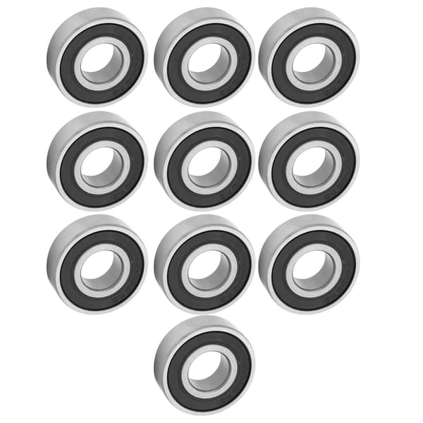 10 stk. 6202-RS Sort Kugleleje i Lejestål med Dyb Rille 15 mm