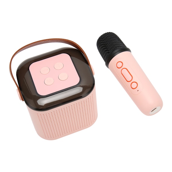 Karaoke-maskin Stereo RGB-ljus Bärbar Bluetooth-högtalare med 1 mikrofon för hemfest Rosa