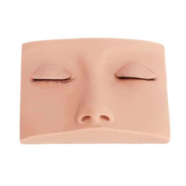 Vipper Mannequin Hode Avtakbar Silikon Erstatning Øyevipper Mannequin Hode for Trening Rosa