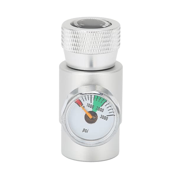 CO2 påfyllningsadapteranslutning Gasregulator Silver Soda ASA med 3000psi tryckmätare