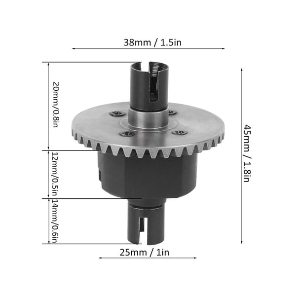 Opgraderingstilbehør til differentialgear, passer til HSP 94123 / 94111 / 94188 / 1/10 RC-bil
