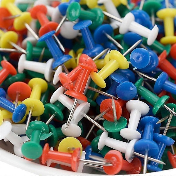 Häftstift, Blandade Färger, Stålspets, 100-Pack