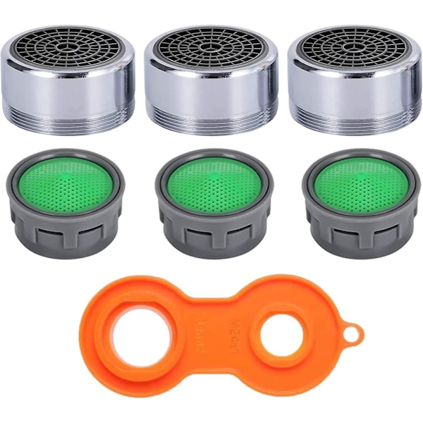 Set of 6 Water Saving Faucet Aerators with ABS Filter - Ideal for Bathroom and Kitchen Sink