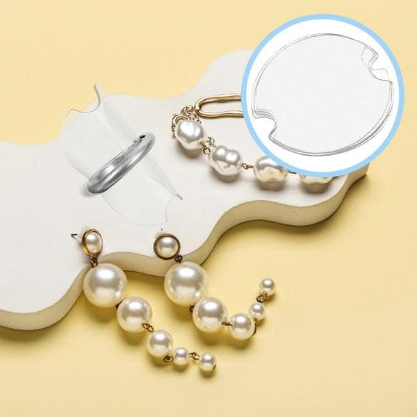 100 st små plastbitar ringdisplayhållare rund ringmonteringsbit ringdisplayinsatskort