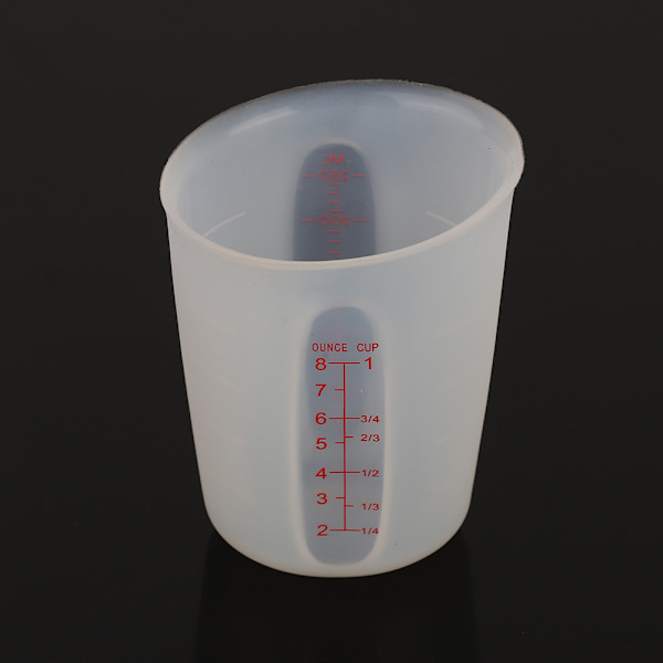 Transparent myk silikonmålebeger Visuell semipermeabel melkebeger (250 ml)