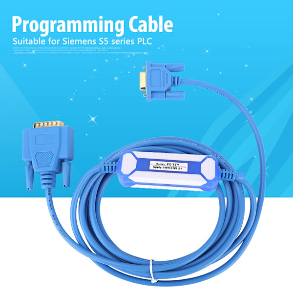 Blå PC TTY PVC Programmeringskabel For Siemens S5-serien PLC 6ES5734-1BD20