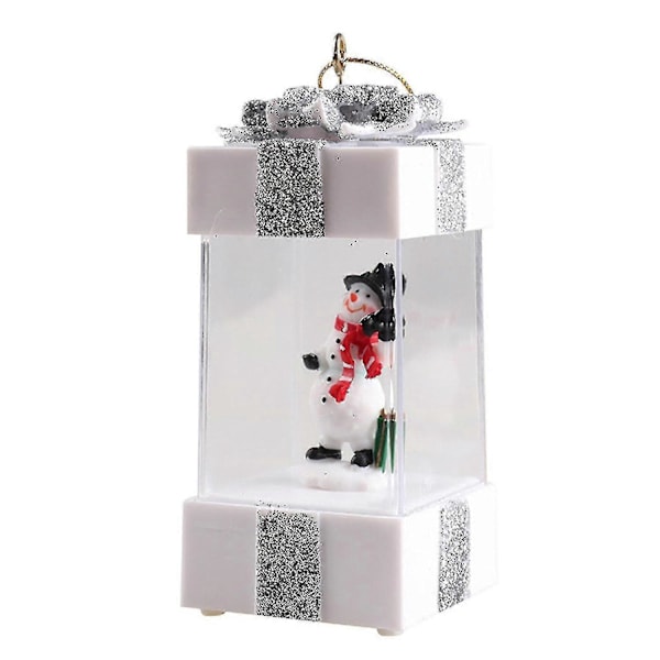 Jul Vindlykta Julklappsbox Lampa Bordsdekoration Led Presentförpackning Liten Nattlampa Scenlayout (vit)