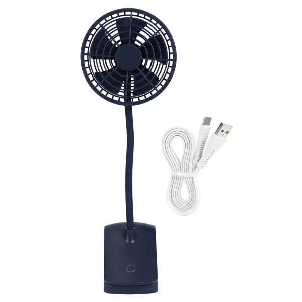 USB Rechargeable Clip On Desk Fan Mini Portable Desktop Fan for Car Office(Blue )