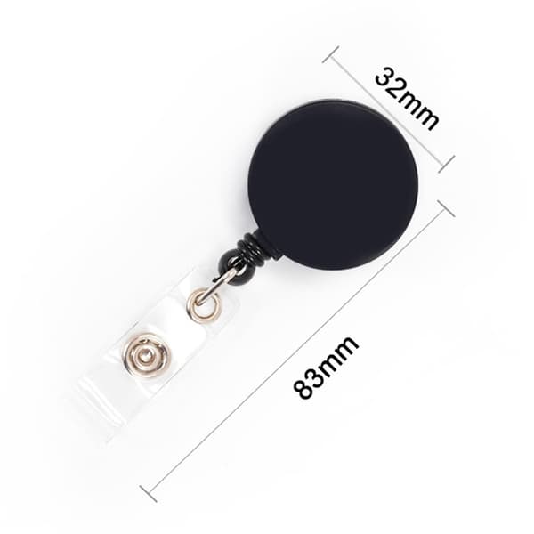 5 stk. udtrækkelige badgeholdere med sikker metalklips til kontoransatte, sort Black 1