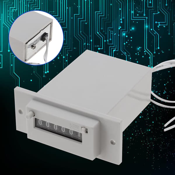 CSK6-YKW 6-cifret elektromagnetisk pulstæller AC 220V, AC 2.5VA (#01)-Lysegrå-1 stk