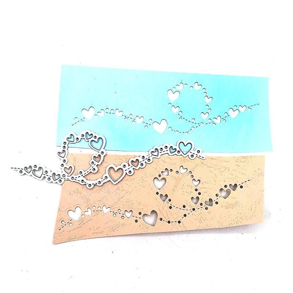 Blonder Hjerte Skæreforme - DIY Scrapbooking Metal Stencils til Albumkort Dekoration