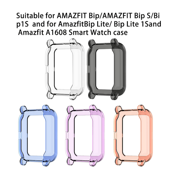 Smart Watch Clear TUP skyddande fodral kompatibel med AMAZFIT Bip S Bip 1S för Amazfit bip Lite 1S för Amazfit A1608