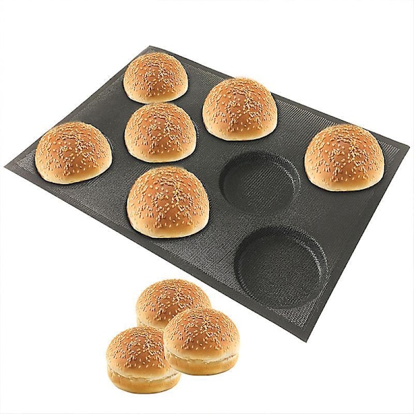 Silikon Hamburgerbröd Form Bulle Bröd Bageriplåt Rund Form Gjutform För Halv Plåt Bakform