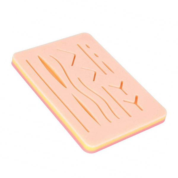 Suture Practice Pad 3 lager mat silikon av livsmedelskvalitet luktfri hög simuleringsträningshudmodell för studenter lärare