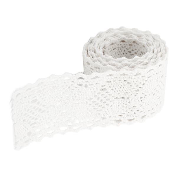 Blonderibbon Bomullstråd 20 Yards Hule Dekorative Tilbehør for Klesdekorasjon DIY Gardin Hvit